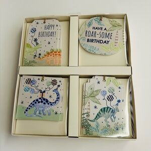 New 25 C & C Dinosaur Gift Tags with Strings Metallic Designs on Both Sides